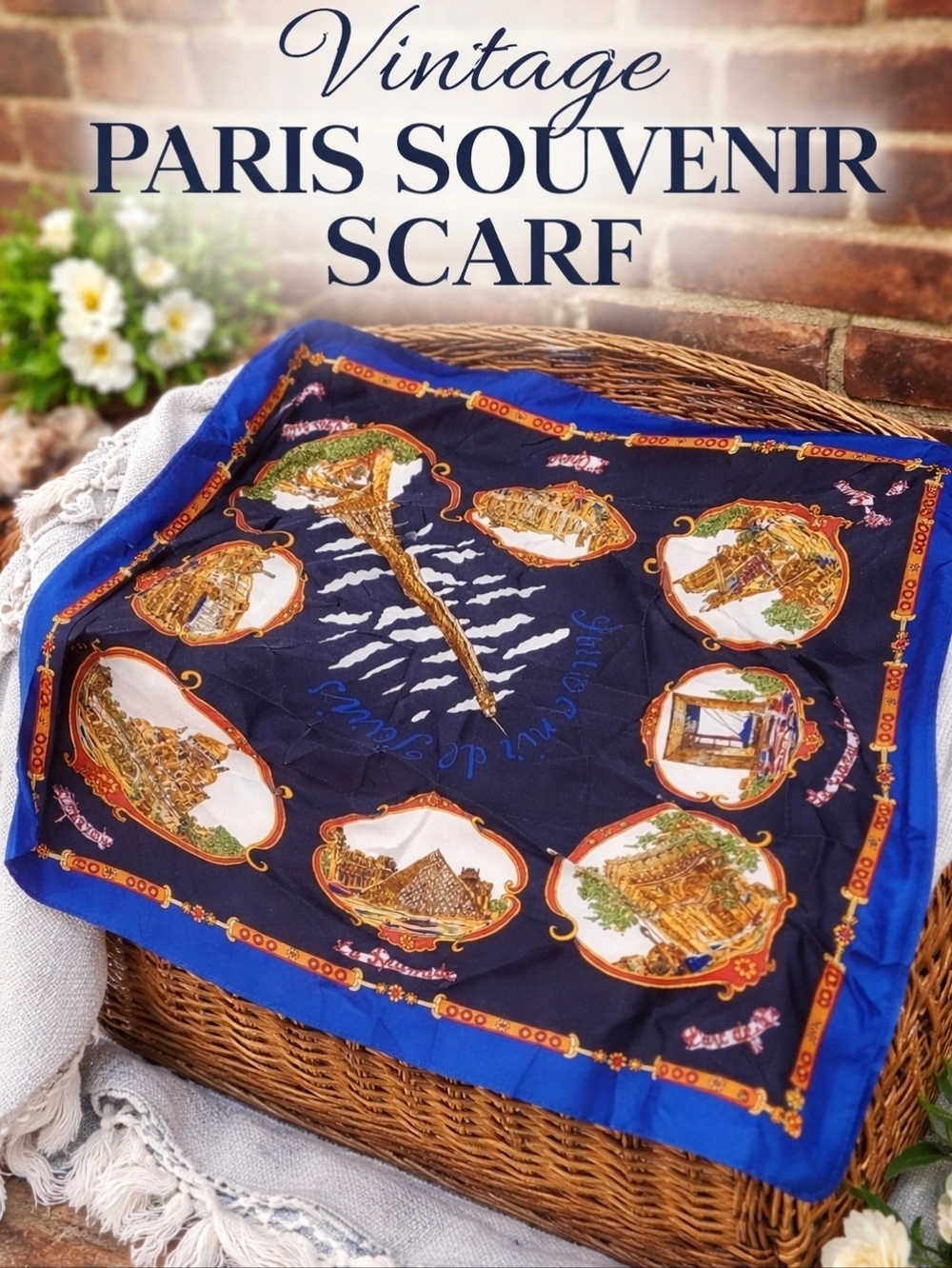 Vintage souvenir de‎ Paris scarf